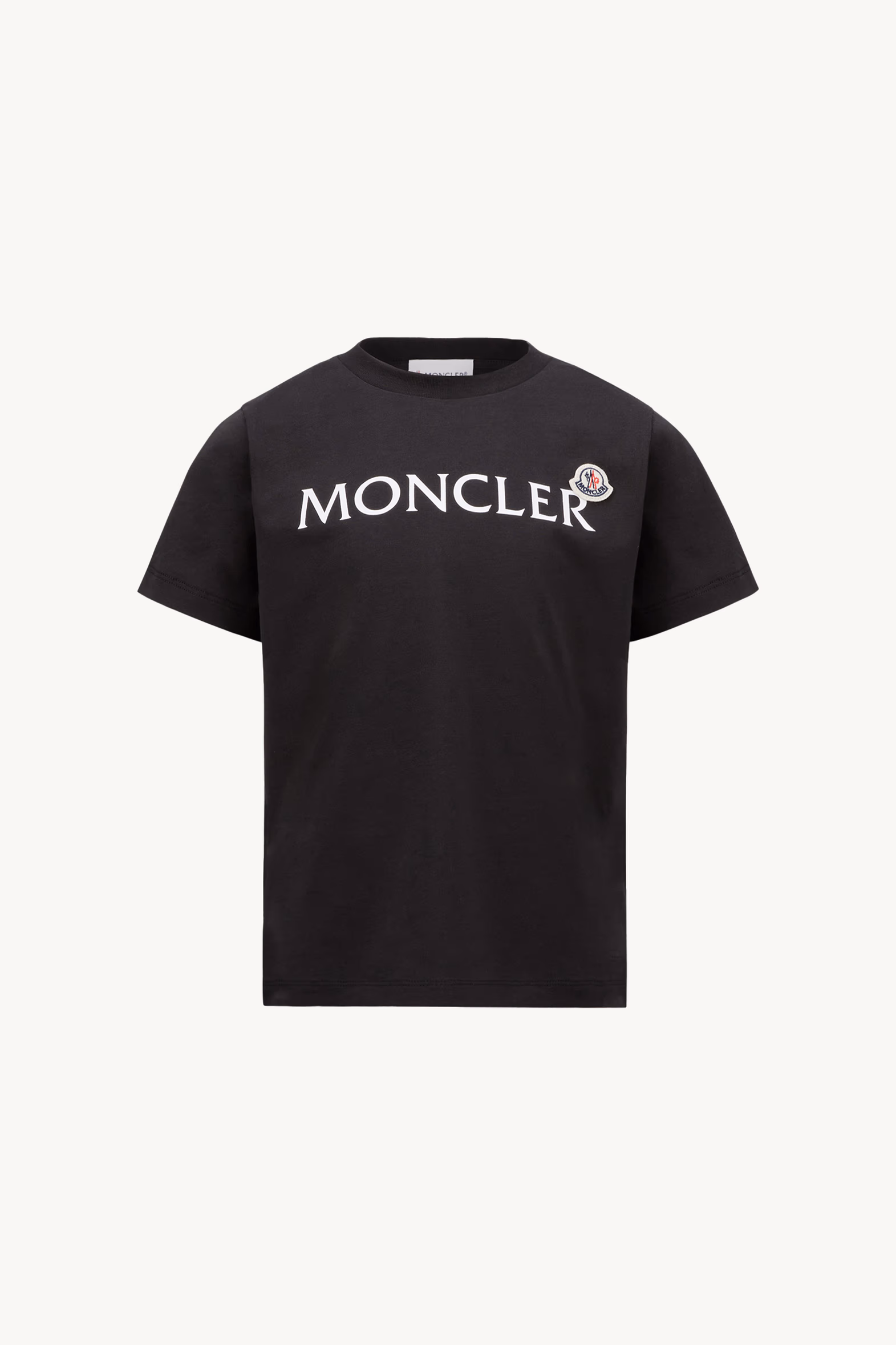 Logo Cotton T-Shirt Boy Black Moncler 0
